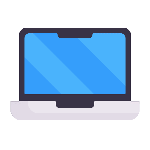 Animatie van online leren op een laptop
